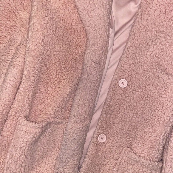 Pink Fuzzy Teddy Coat, Size XL - Picture 2 of 2